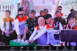 Danrem 084/Bhaskara Jaya Menghadiri Peresmian Sumber Air Yang Dilaksanakan Secara Virtual