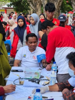 RSUD Lanto Daeng Pasewang Gelar Aksi Donor Darah di Giat Jalan Santai dan Car Free Day