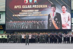 Kepala Staf Korem 084/BJ Pimpin Apel Gelar Pasukan Pengamanan VVIP Kunjungan Kerja Presiden RI