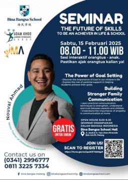 Ikuti Seminar Gratis Sukses di Sekolah dan Kehidupan