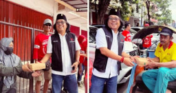 Aksi Jum'at Berkah Relawan Buleks 99 Bagikan Ratusan Nasi Kotak untuk Warga Surabaya