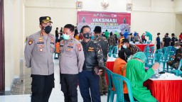 Suntik Vaksin Dosis Kedua, Bentuk Sinergi Banser Dengan Polresta Sidoarjo