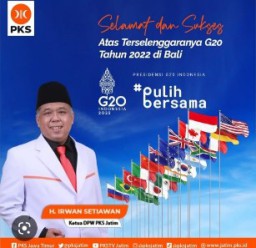 Ketua DPW PKS Mendukung Suksesnya G20 Bali