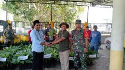 Babinsa Diponggo Dampingi Perangkat Desa Bagukan Bibit Pisabg Cavendis