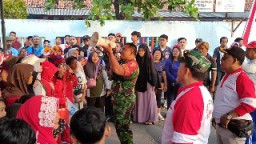 Danramil dan Camat Pabean Cantian Lepas Ribuan Peserta Jalan Sehat