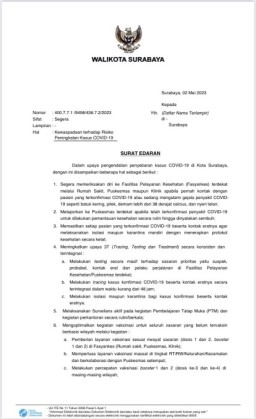 Walikota Eri Terbitkan SE Kewaspadaan Peningkatan Kasus Covid-19