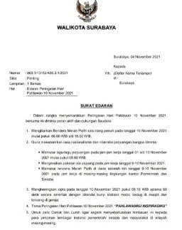 Pemkot Surabaya Minta Warga Kibarkan Bendera Satu Tiang Penuh hingga Putar