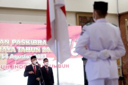 Upacara HUT ke-76 RI di Balai Kota Surabaya Berlangsung Terbatas