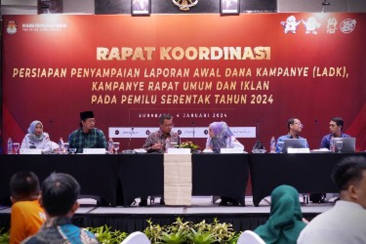 KPU Jatim Koordinasikan Persiapan Penyampaian LADK, Kampanye Rapat Umum Serta Iklan