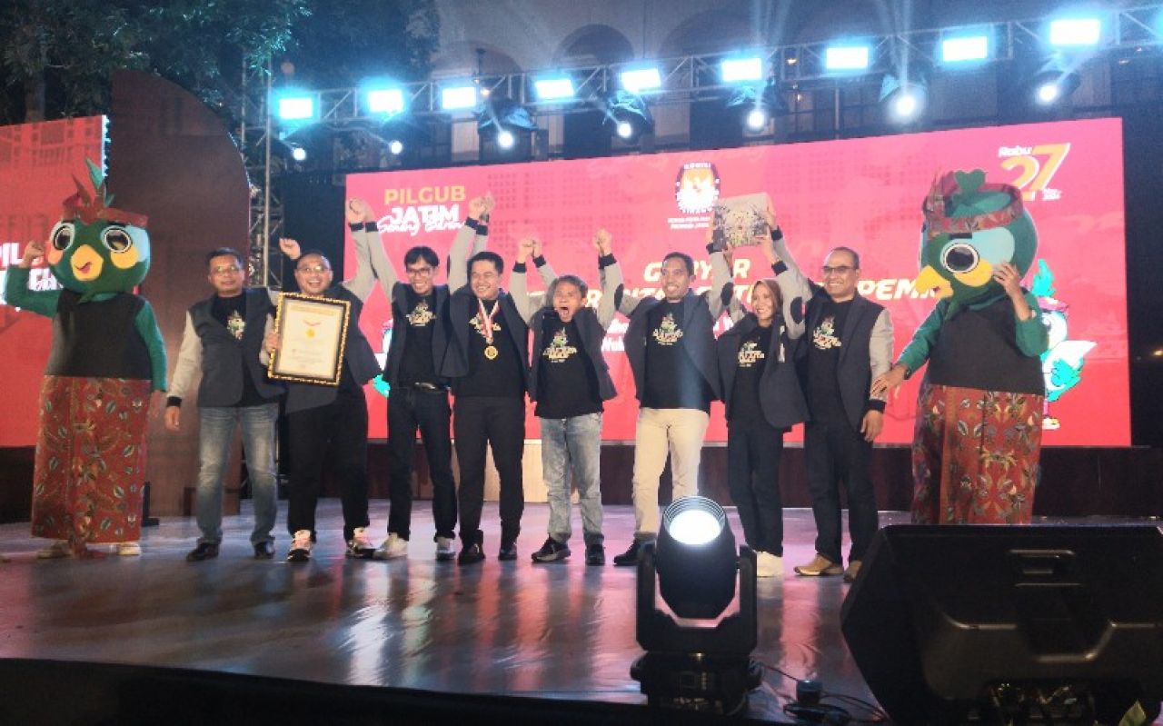 KPU Jatim Gebyar Coklit Serentak Satu Juta Pemilih Raih Rekor MURI