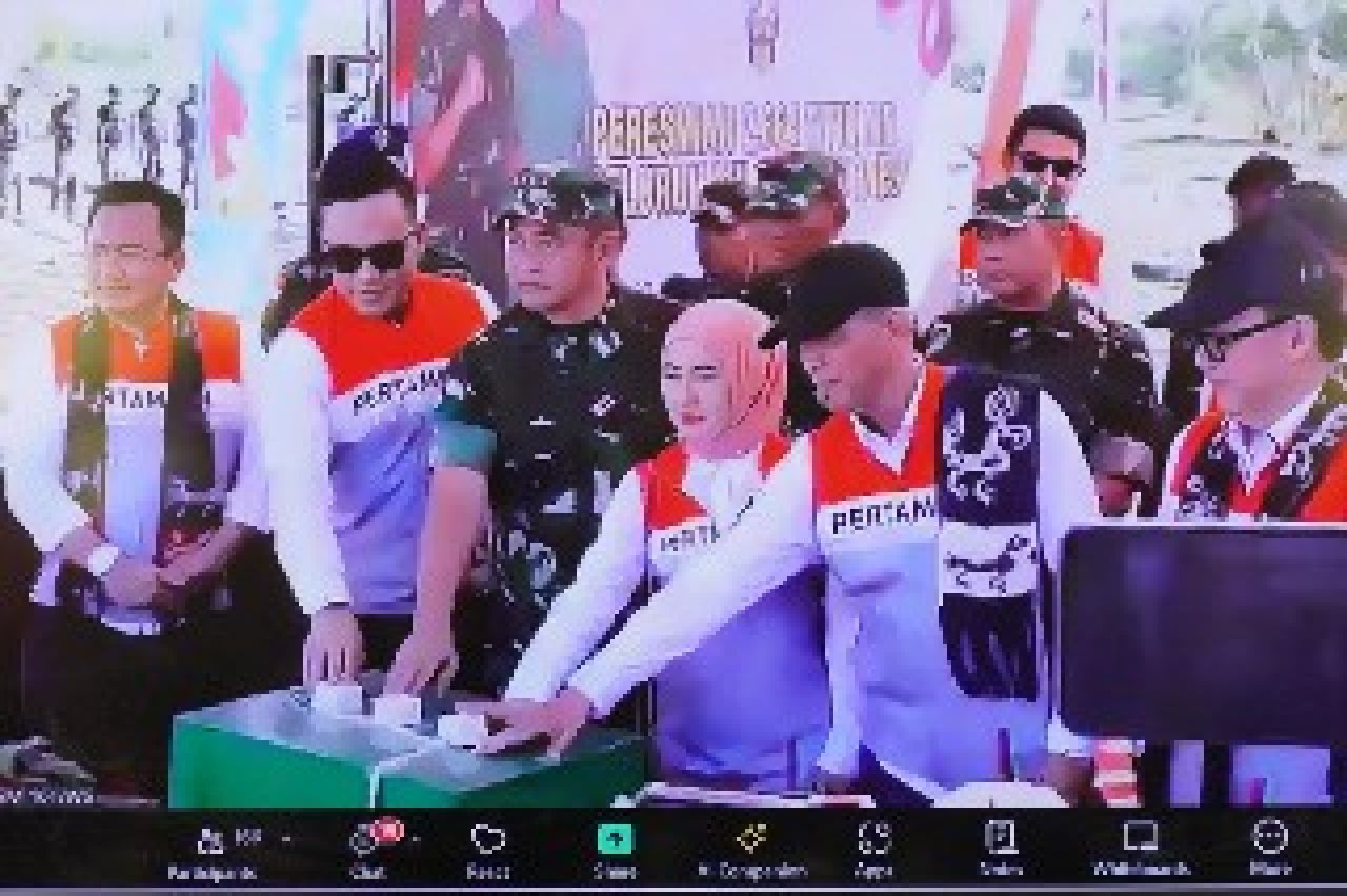 Danrem 084/Bhaskara Jaya Menghadiri Peresmian Sumber Air Yang Dilaksanakan Secara Virtual