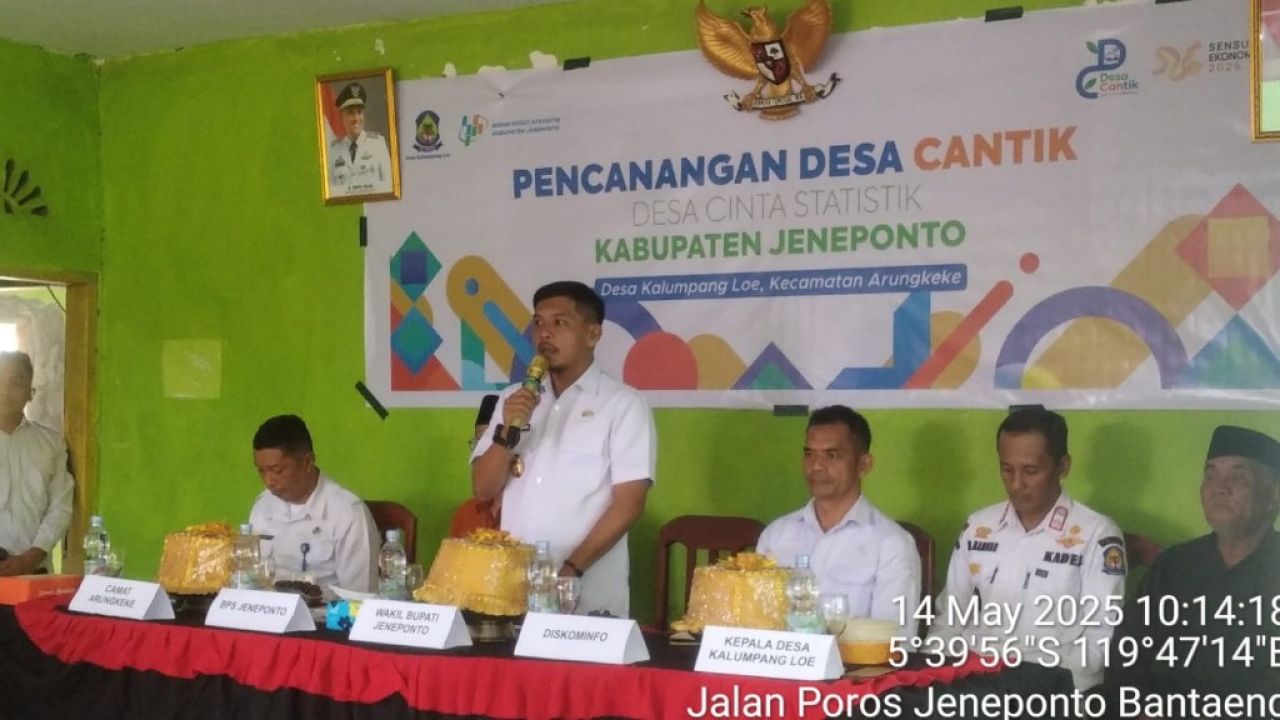 Wakil Bupati Jeneponto Canangkan Desa Kalumpangloe Sebagai Desa Cinta Statistik