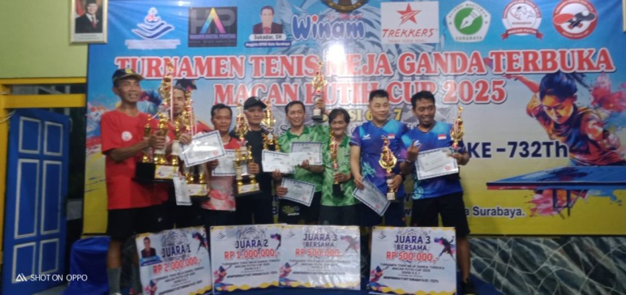 Macan Putih Cup 2025 Jadi Wadah Prestasi dan Silaturahmi Atlet Tenis Meja
