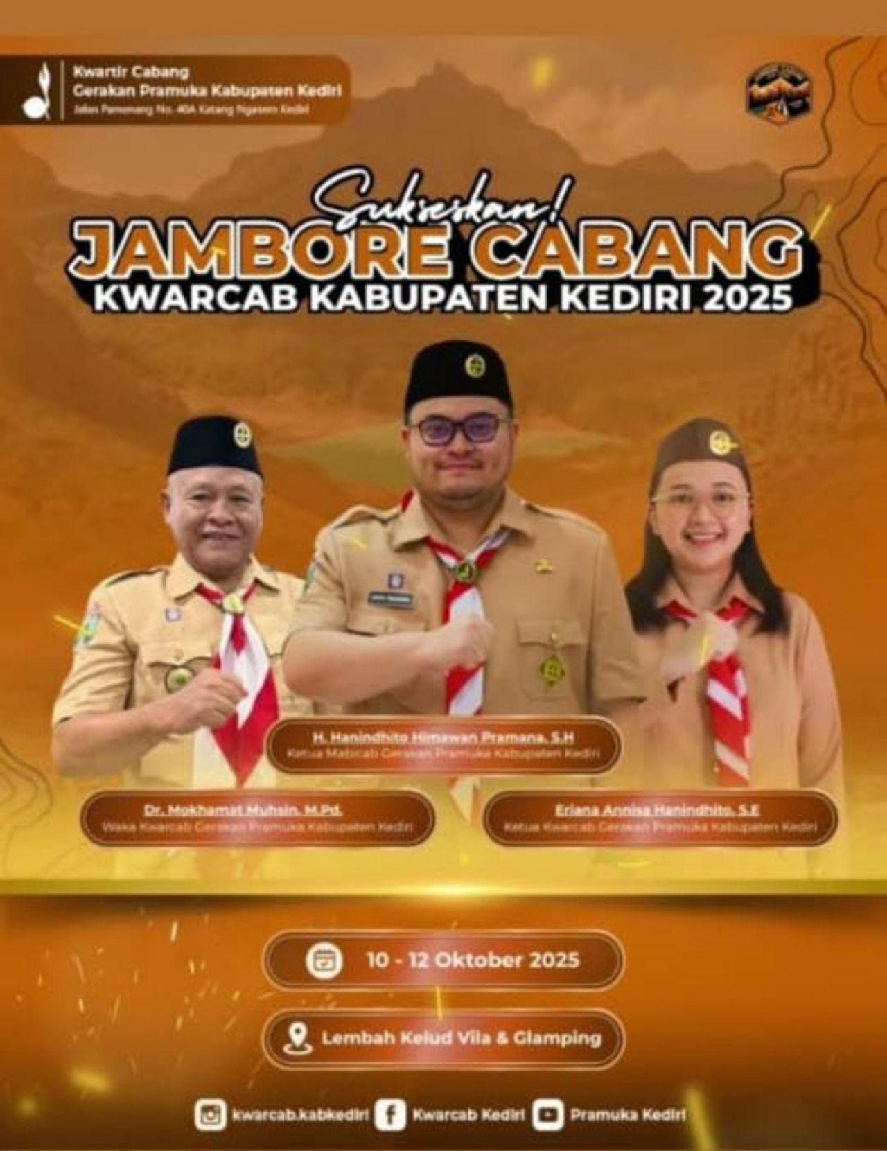 Jambore Cabang Kwarcab Kabupaten Kediri 2025 Siap Digelar di Lembah Kelud
