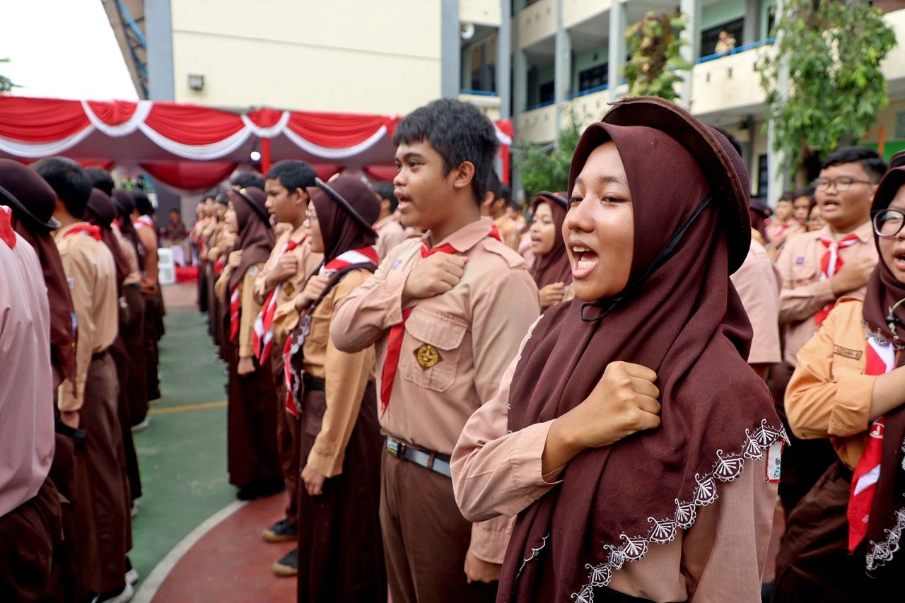 Lindungi Pelajar dari Ancaman Siber, Surabaya Gaet Densus 88 dalam Deklarasi Anak Digital Aman. (Mar)