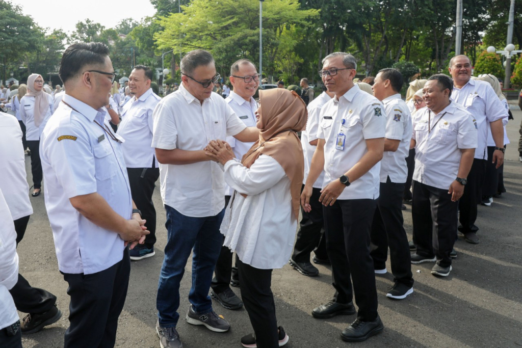Suasana halal bihalal di Pemkot Surabaya. (Kiminfo Surabaya)