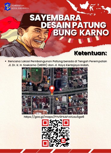 Pamflet Lomba Desain Patung Bung Karno. (Diskminfo Kota Surabaya)