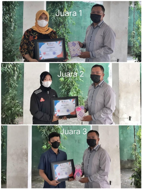 Para Juara Kompetisi Kompetisi Orasi Wawasan Kebangsaan UN Surabaya (Dok. Humas UN Surabaya)