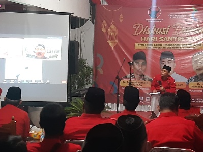 Suasana Diskusi Hari Santri Nasional di Kantor PDIP Kota Surabaya. (Judes)