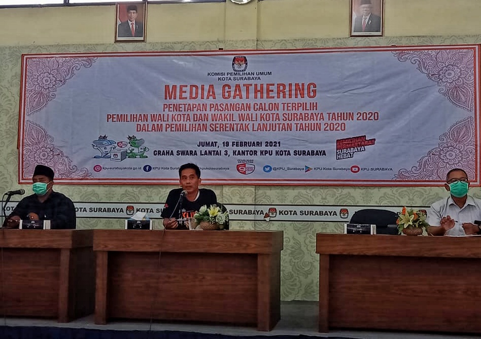 Enam Poin Penetapan Paslon Terpilih Pilwali Kota Surabaya 2020