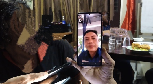 Rahmad Santoso dalam video call, saat dikonfirmasi sejumlah media (Bachan)