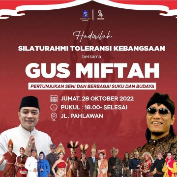 Bersam Gus Miftah Cak Eri Ajak warga Hadiri Peringaran Sumpah Pemuda